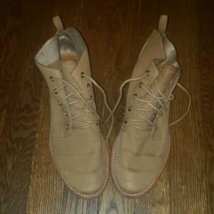 SAM EDELMAN tan lace up leather booties Size 8.